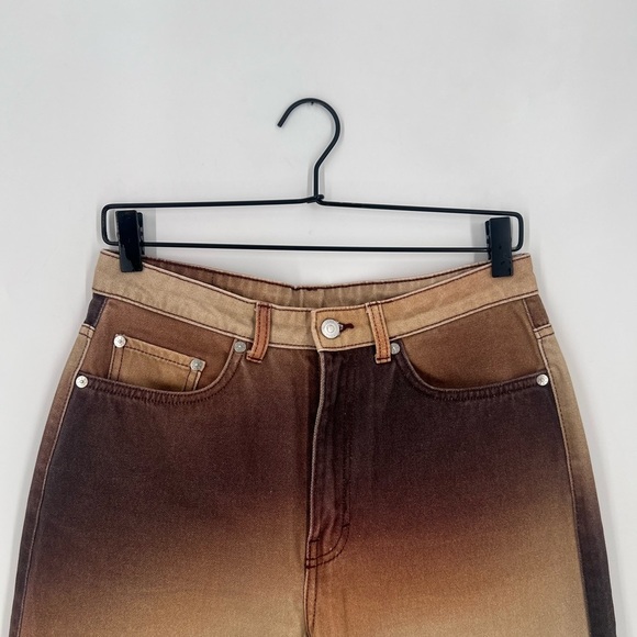 Weekday Rowe Blurred High Waisted Straight Leg Abstract Jeans - Picture 1 of 8